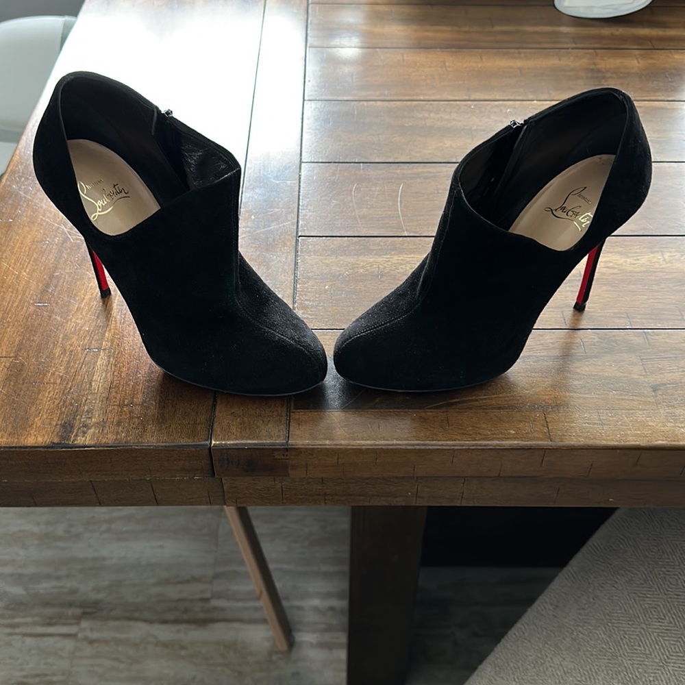 Christian Louboutin Suede Black Booties